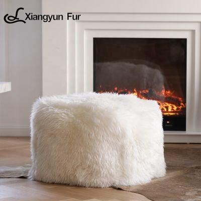 Luxurious Modern Design Living Room Furniture Chairs Mongolian Fur Stool