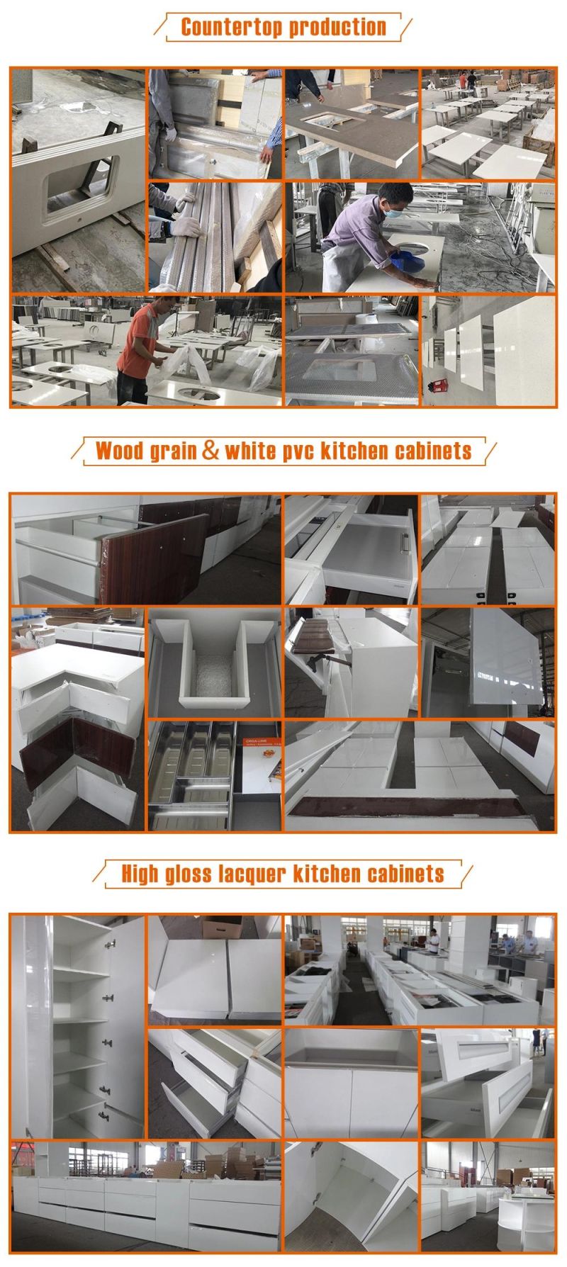 High End Glossy Easy Top White MDF PVC Kitchen Cabinet