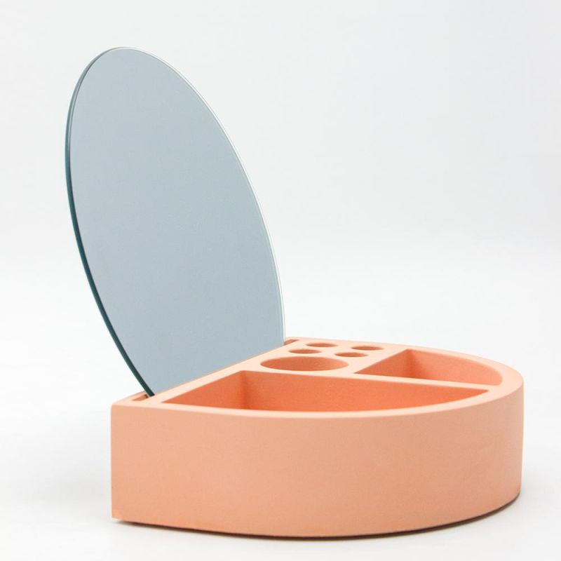 Waterproof Fogless Clear Glass Desktop Stand Make-up Mirror with Marble Base Good Service