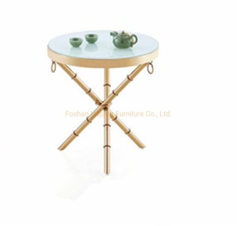 Hotel Room Table Modern Round Marble Top Coffee Table Living Room Stainless Steel Coffee Side Table