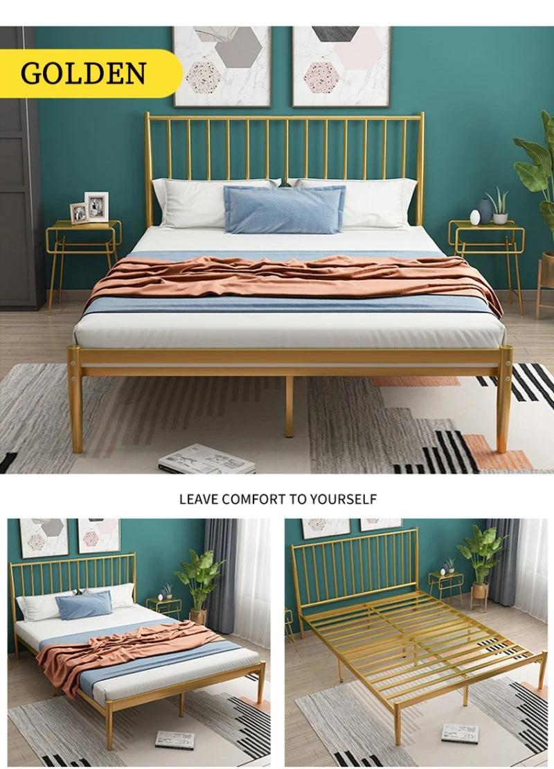 Modern House Furniture Kid Children Bedroom Platform Metal Single Bed