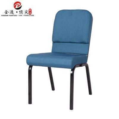 Auditorium Furniture Manufacturer Wholesale Modern Blue Metal Steel Interlocking Used Church Chairs with Kneeler