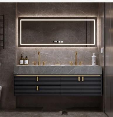 Modern Minimalist Rock Board Bathroom Cabinet Combination Smart Mirror Light Luxury Bathroom Vanity Cabinet