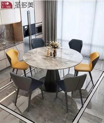 Modern Style Southeast Asia Design Extendable Dining Table Metal Slate Dining Table