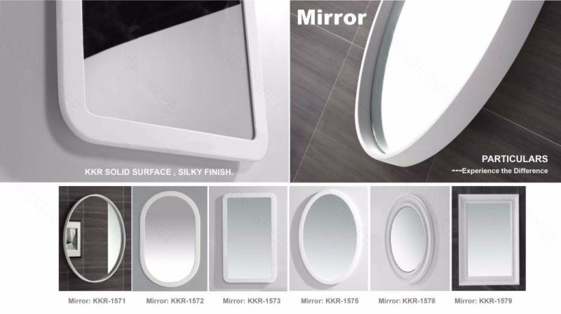 Hotel Marble Texture Solid Surface Frame Bathroom Mirror Mirrors