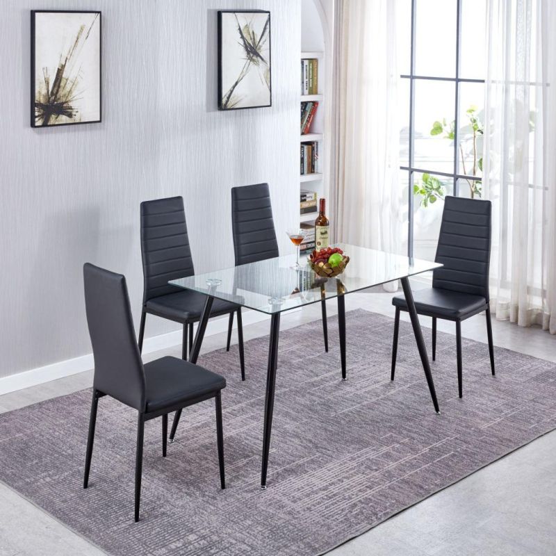 Modern Restaurant Home Dining Room Furniture Table Chairs Dining Transparent Glass Round Dining Table Coffee Table