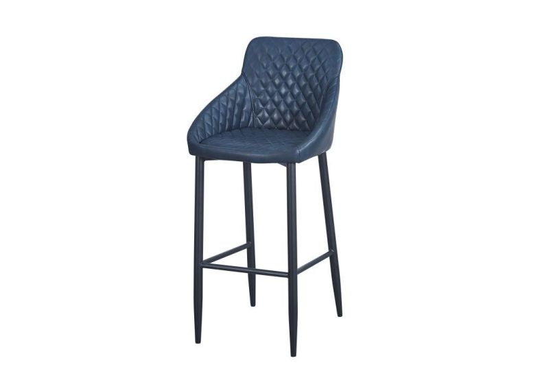 Luxury Diamond Type Back Design Coffee Dessert Shop Breakfast Kitchen Bar Stool High Chair with Install Non-Slip Mute Foot