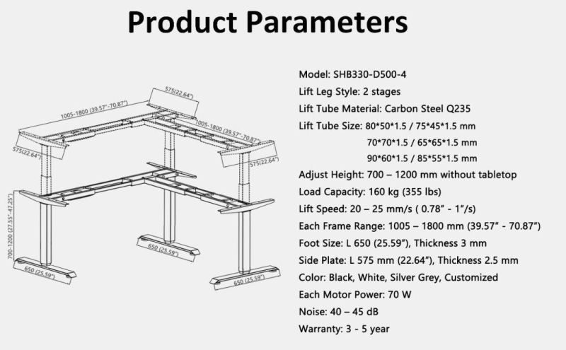 Quite & Stability Office Standing up Corner Desk