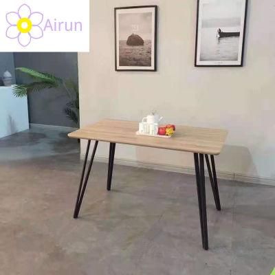 Nordic Light Luxury Dining Table Home Small Apartment Simple Modern Wood Grain Dining Table and Chair Industrial Style Dining Table