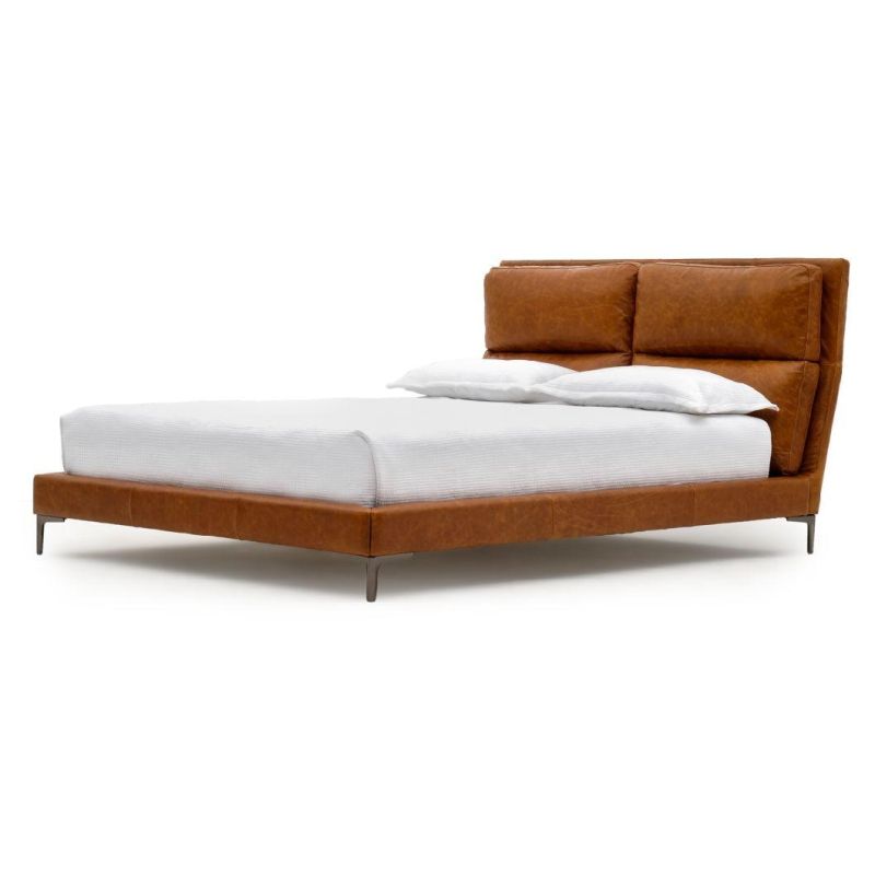 Hot Sale Fashion New Home Furniture Bedroom Furniture Sofa Bed King Bed Double Bed Upholstered Leather Bed in Italy Style