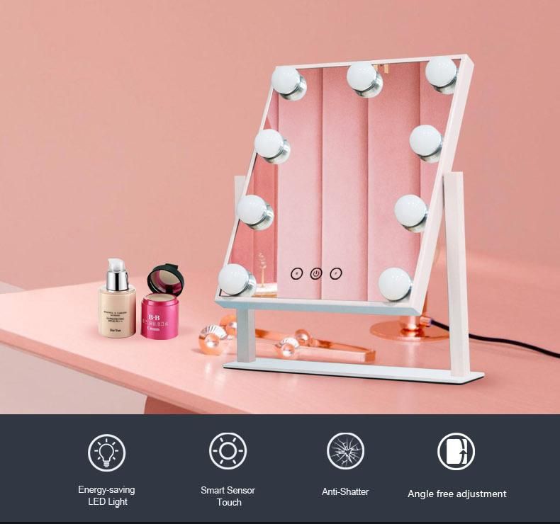 Desktop LED Bulb Makeup Lighted Hollywood Vanity Mirror