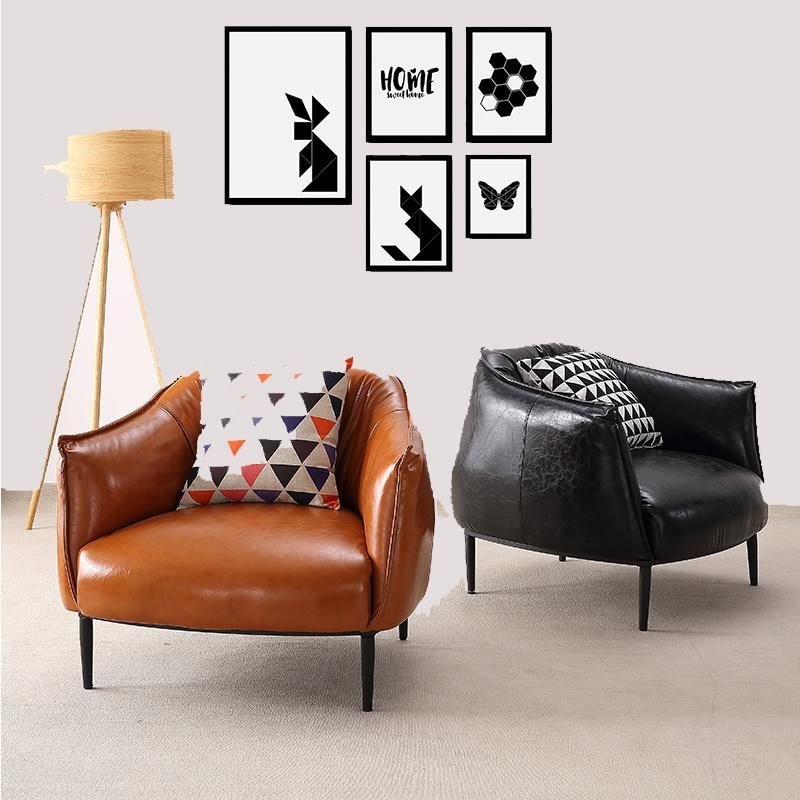 Modern Good Quality European Style Living Room Wooden Furniture PU Leather Leisure Chair