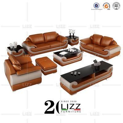 Leisure Sectional Hotel Apartment Living Room Furniture Set Modern Luxury Leather Sofa with High Quality