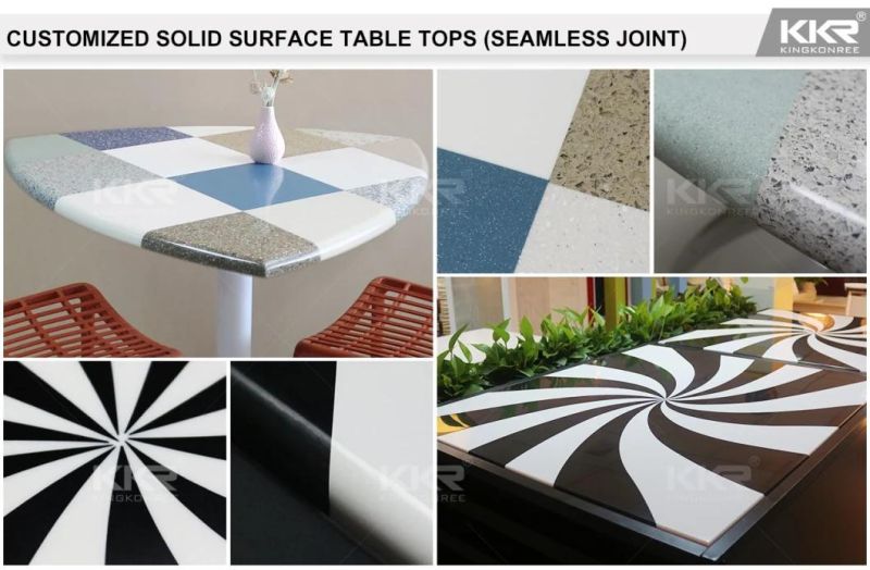 Restaurant Furniture Black Table Top Square Artificial Stone Coffee Table acrylic Solid Surface Dining Table