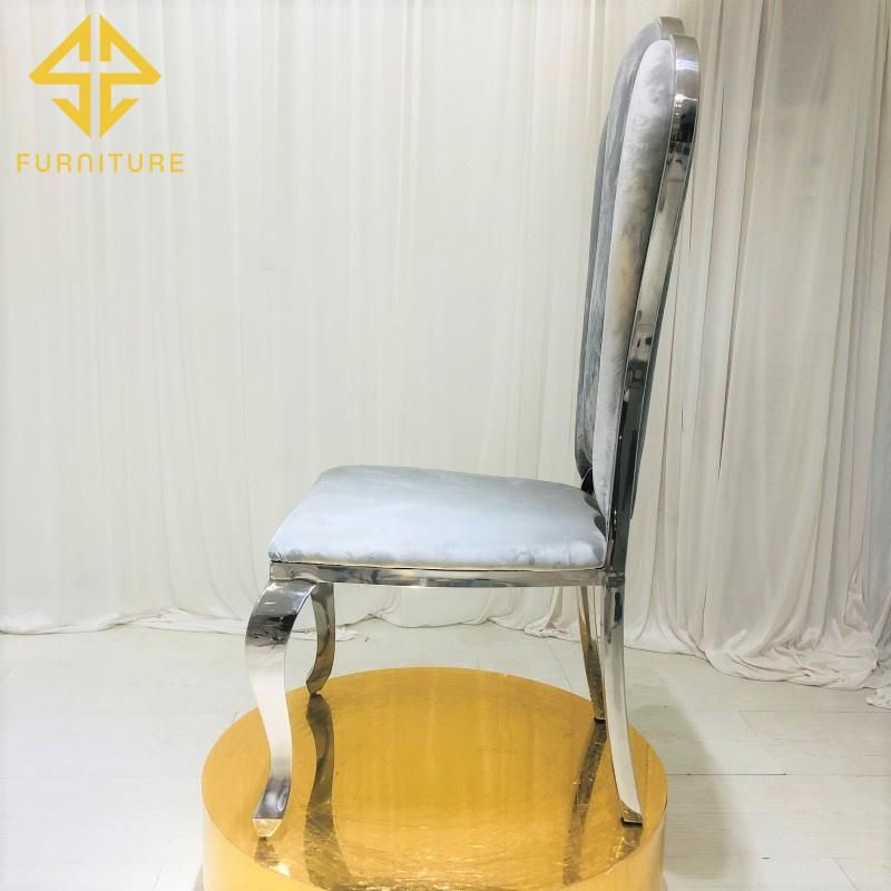 Luxury Velvet Cushion Silver Stainless Steel Dining Chair Hotel Furniture Wedding Chair