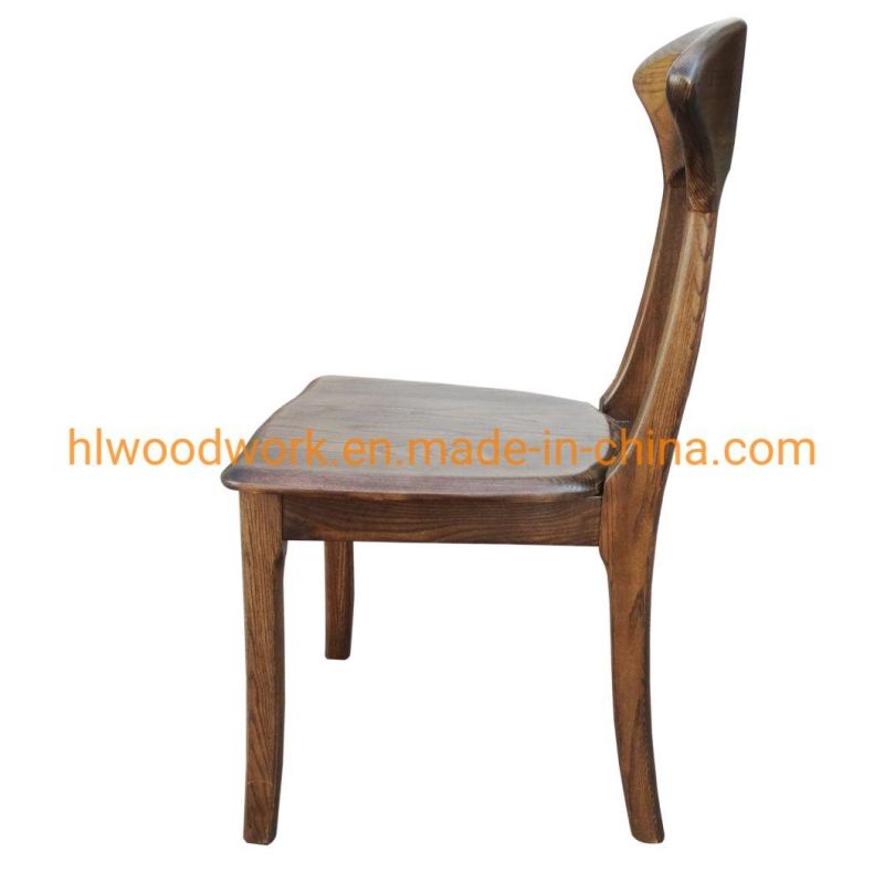 Antique Wooden Dining Chair Home Hotel Resteraunt Chair Axe Back Chair Ash Wood Walnut Color Solod Wood Chair Wholesale Modern Design Cheap Hot Sale