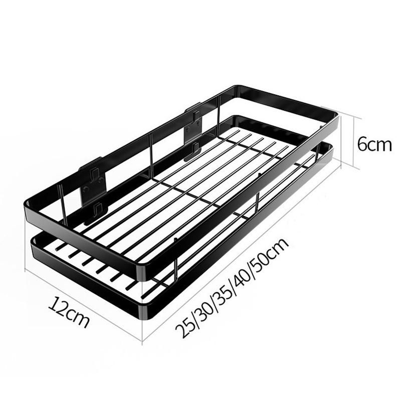 Modern Simple Iron Seasoning Rack Hole Free Kitchen Storage Rack Wall Mounted Bathroom Balcony Finishing Storage Rack