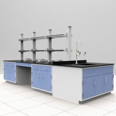 Chemistry Steel Laboratory Furniture with Cover, Physical Steel Lab Bench with Pads/