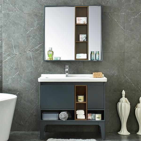 Modern Single Sink Bathroom Mirror Cabinet Wash Basin Bathroom Vanity