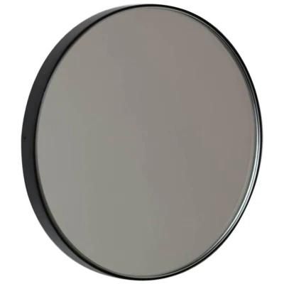 Home Decorative Round Bathroom Vanity Top Wall Mirror with Black Metal Frame