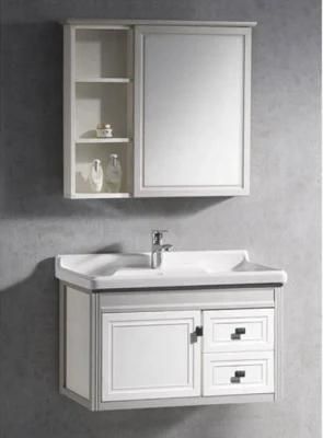 Classic Design Wall Mounted PVC Bathroom Cabinet Vanity Furniture Combo with Sink Drawers and Mirror Set