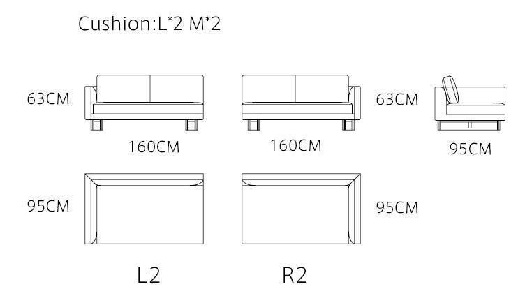 High Quality Zhida Luxury Home Furniture Modern Villa Living Room Solid Wood Leg Sofa Sectional Modular Fabric L Shape Sofa for Hotel Project