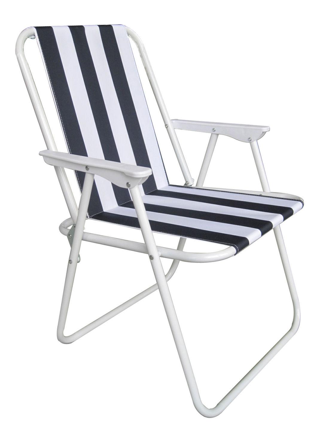 Steel Spring Folding Chair for Camping (strips) (ETF06016)