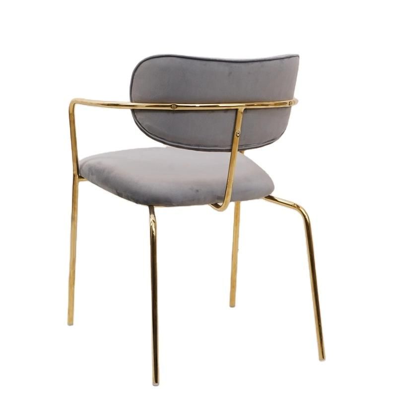 High Quality Minimalist Fabric Cafe Designs Modern Restaurant Luxury Velvet Dining Chair