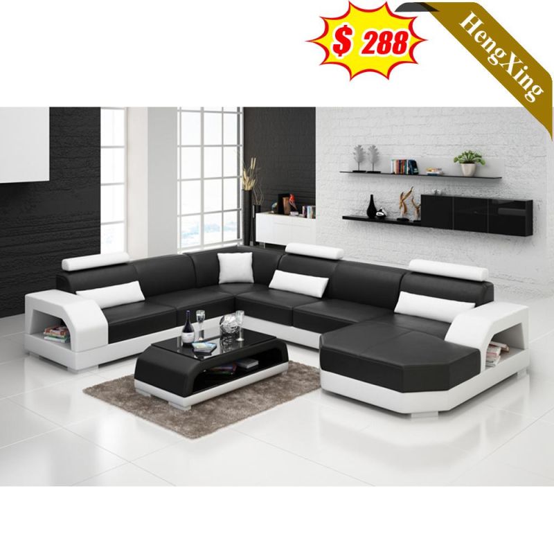 Modern Home Furniture Living Room Office Leather Sofa Wooden Frame L Shape Sofas