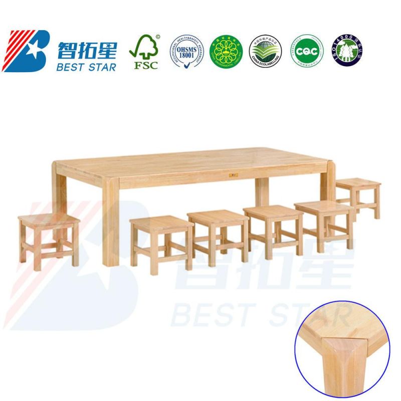 Multi-Function Children Rectangle Solid Wood Table, Preschool Study Table, Classroom Student Table, Kindergarten Drawing Table