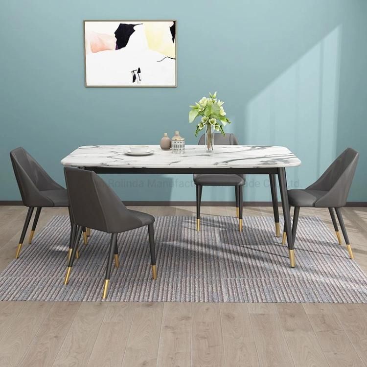 Commercial Grade Italian Modern Extremely Simple Rock Plate Dining Table Simple Household Dining Table Imported Nordic Ins Marble Dining Table