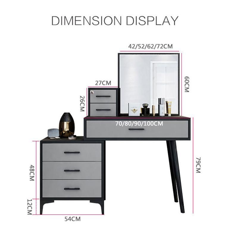 Bedroom Dressing Table Gray Simple Modern Storage Cabinet Integrated Light Luxury Nordic Net Red Ins Wind Vibrato Makeup Table-0012