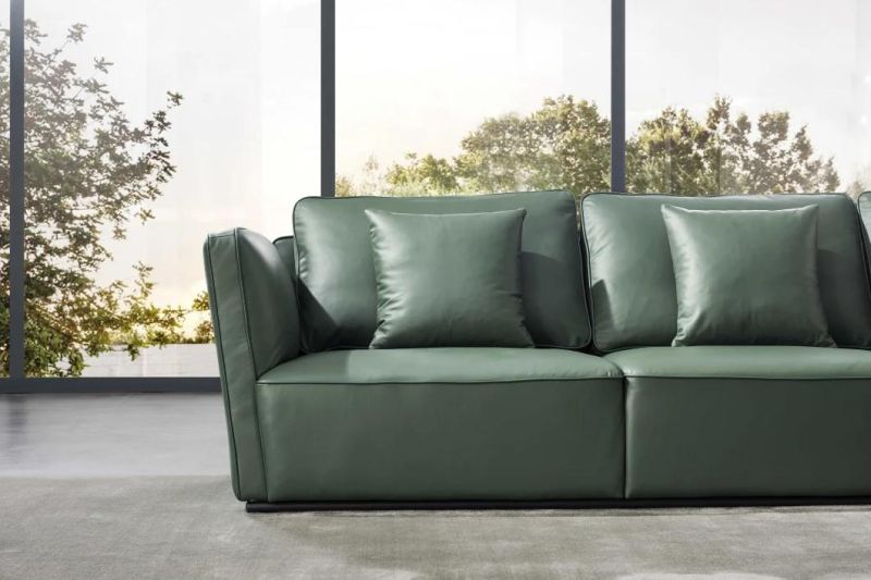 Modern Leather Furniture Livringroom Furniture Green Sofa GS9040