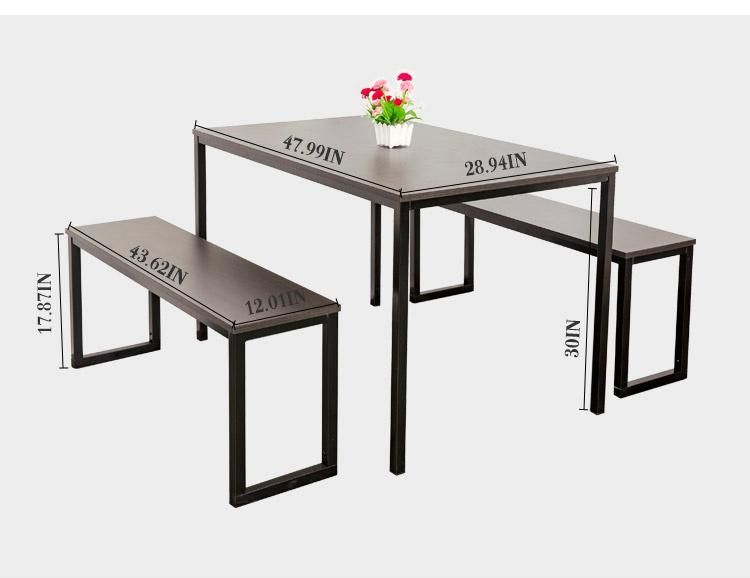 Modern Studio Collection Soho Dining Table with Two Benches / 3 Piece Set, Espresso