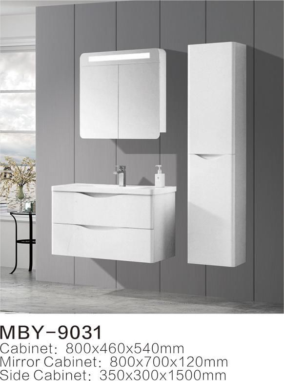 High Quality PVC Wall Mounted Bathroom Cabinet with LED Lights