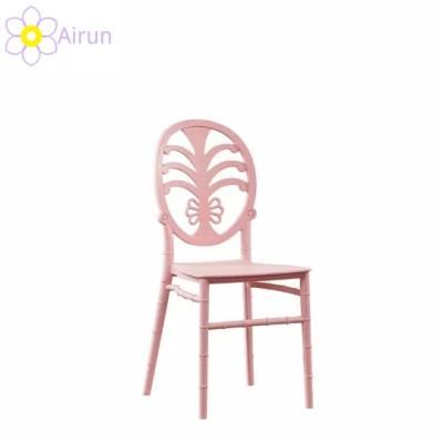 Best Sale Modern Design Flower Designed Backrest Restaurant Armless Plastic Dining Chair Cheap