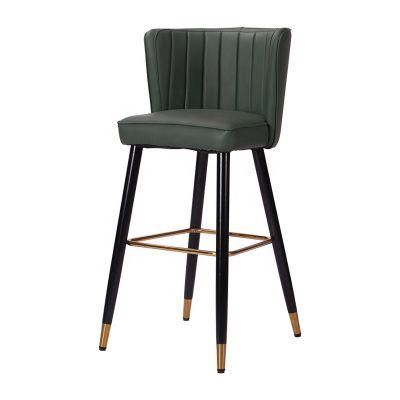 China Manufacture Modern Fabric Cover Metal Leg Bar Stool Chair