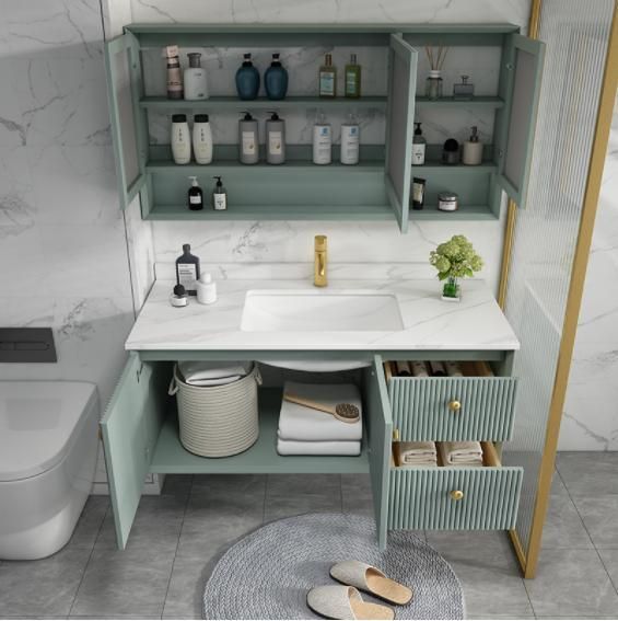 Modern Simple Rock Board One-Body Basin Bathroom Cabinet Combination Toilet Wash Table Nordic Light Luxury Sink