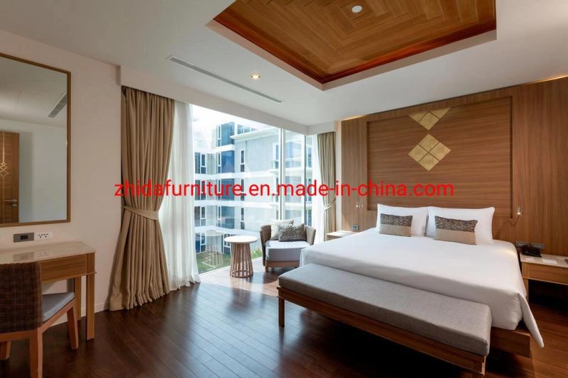 Modern Apartment Hotel Furniture Villa Wooden King Size Bed Modern Hotel Room Set Bedroom Furniture