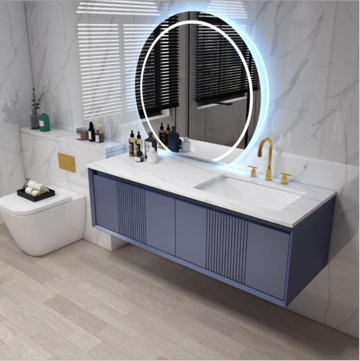 Simple Rock Board Integrated Basin Bathroom Cabinet Combination Intelligent Induction Toilet Wash Basin Cabinet