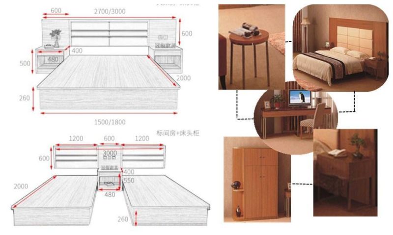 Factory Wholesale Government King Size Single Bed Hotel Bedroom Furniture