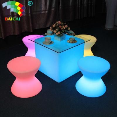 Long Lifetimepolyethylene Used LED Stuhl Stool