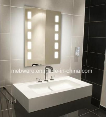 Square Modern LED Illuminated Bathroom Sliver Mirror