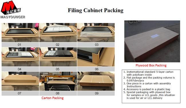 Modern Style Office Steel Furniture 4 Drawer Lateral Filing Cabinet