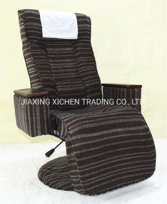 Coffee Fabric Backrest Adjustable Home Relaxing Reading Turning Armrest Chair