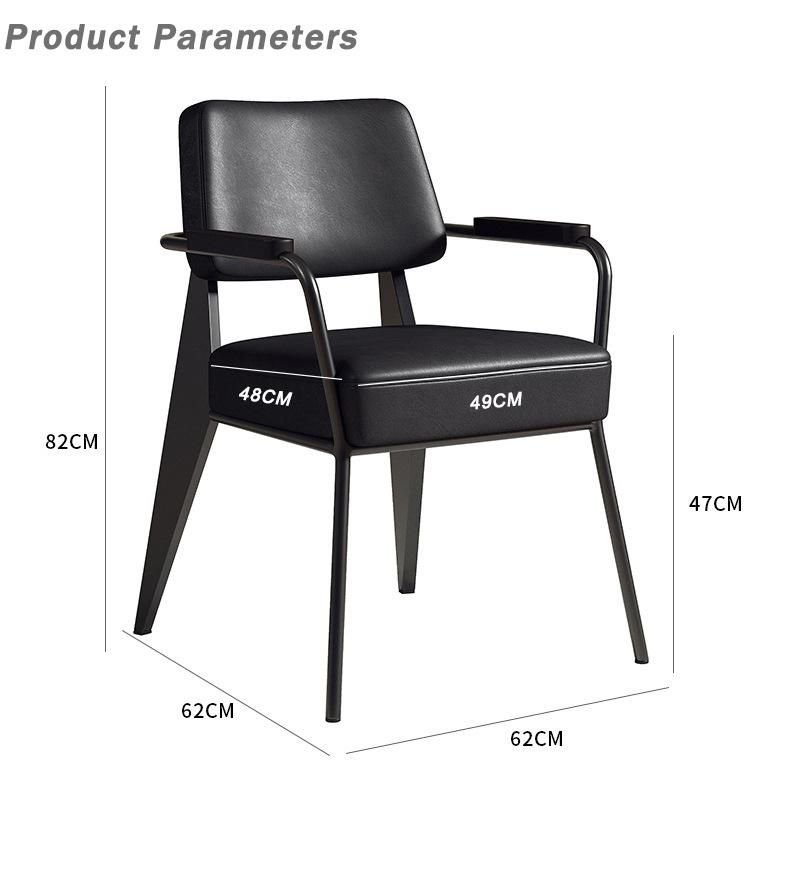 Modern Home Dining Leisure Armrest Cafe Restaurant Metal Chairs