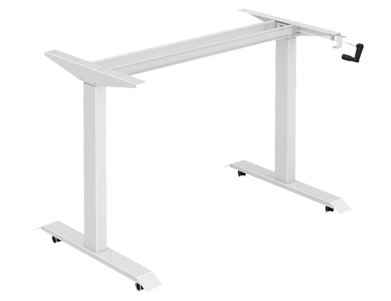 Manual Height Adjustable Black Color Table Frame Office Desk Ada