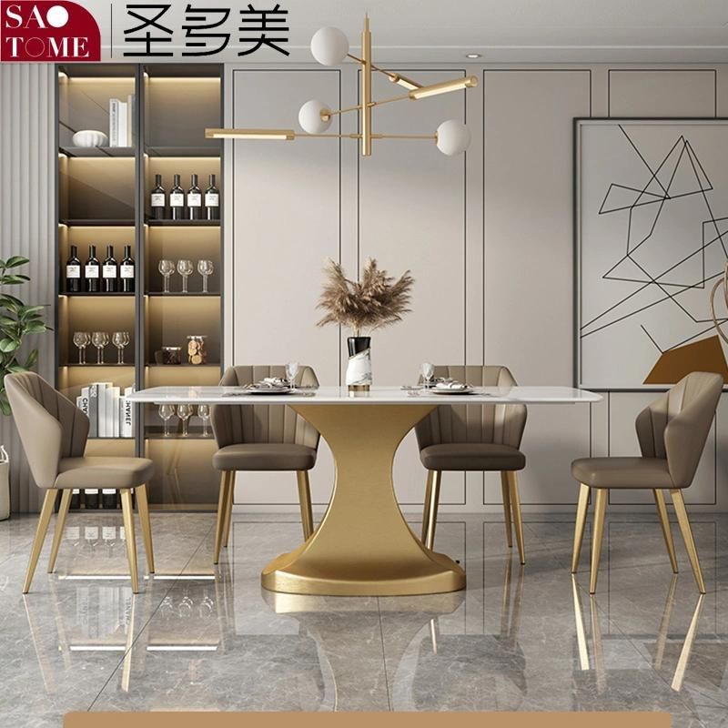 Modern Living Room Dining Room Furniture Titanium Base Dining Table