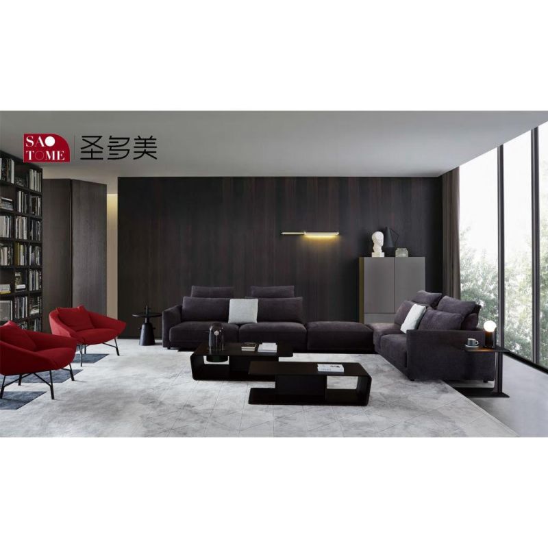 Modern Simple Wooden Home Furniture Sectional Leather Sofa