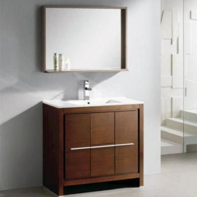 Modern Brown Single Sink Plywood Bathroom Vanities